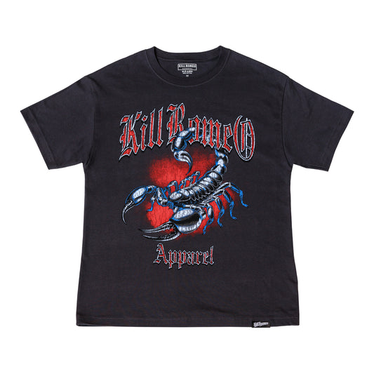 Kill Romeo Scorpion Tee – 210 GSM Dark Grey Relaxed Fit Vintage T-Shirt