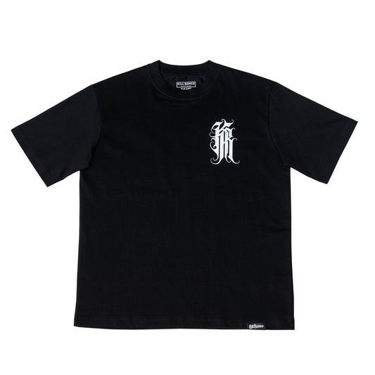 Kill Romeo KR monogram tee - 230 GSM Black Heavyweight Boxy Fit T-Shirt