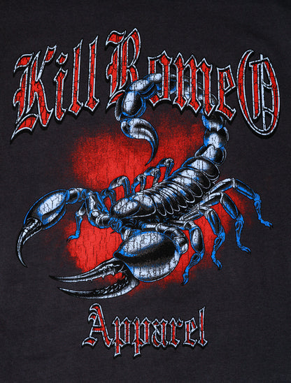 Kill Romeo Scorpion Tee – 210 GSM Dark Grey Relaxed Fit Vintage T-Shirt